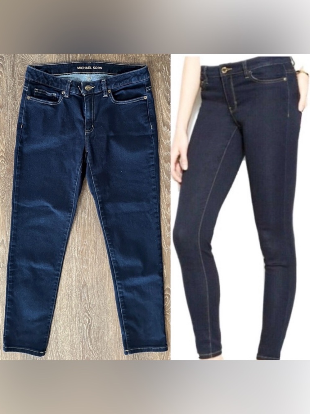 Women’s Michael Kors Izzy cropped Skinny  blue Jeans EUC Size 4
